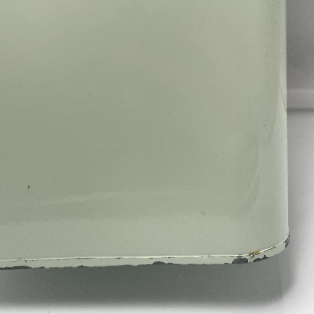2‎ Pier 1 Imports Square Enamel Metal Canisters Chrome Lids Mint Green Flour
